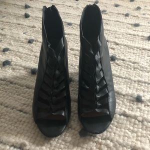Black Wedge Sandals